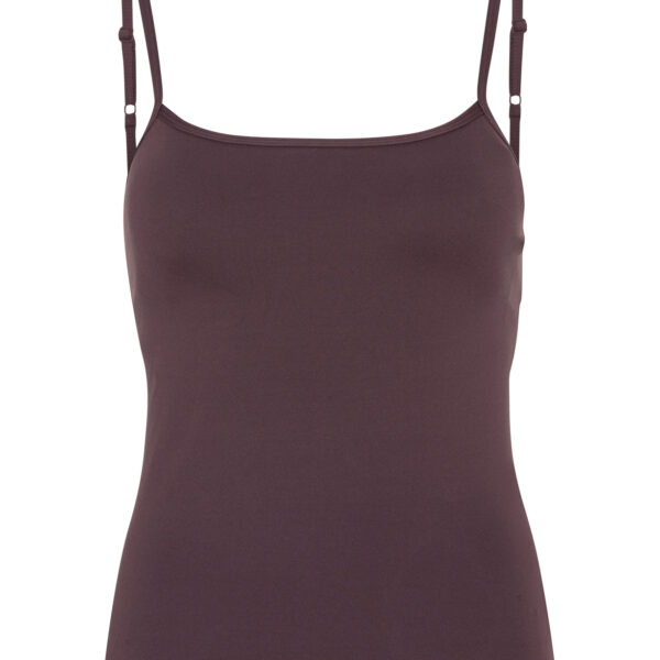 Top med indbygget BH – blomme (Moonchild)