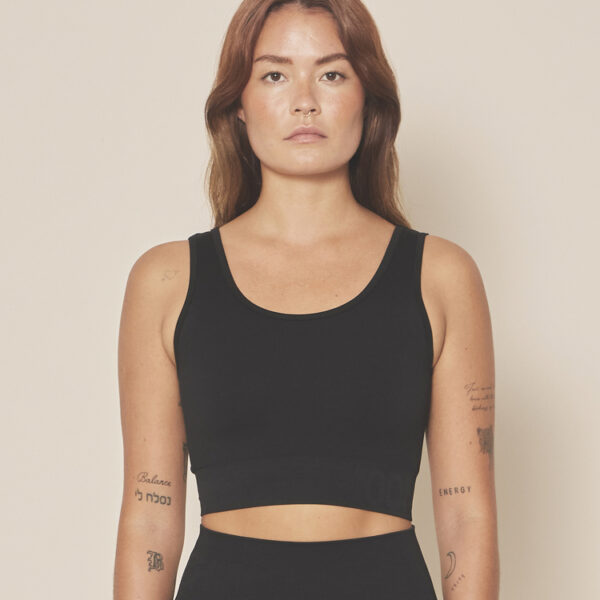 Top – rib seamless, sort (Moonchild)